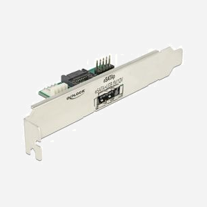 DeLOCK 63921 : Carte Adaptateur Interne eSATA via SATA, 1 Port eSATA, Connecteur Molex 4-Pin, Câbles SATA et USB inclus, Conditionnement Polybag