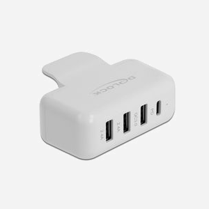 DeLOCK Adaptateur Alimentation Apple 4 ports USB: 1x USB-C PD 20V/3A, 1x USB-A QC 3.0, 2x USB-A BC1.2, USB 3.2 Gen 1, protections surtension et surintensité. - Miniature 2