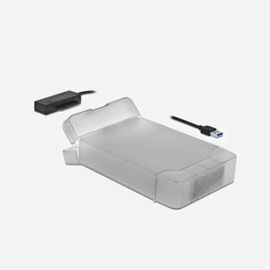 DeLOCK 64086 Adaptateur Interne USB Type-A vers SATA 3.0 6Gbit/s, compatible Windows 10/8.1/7, Linux, ChromeOS, 109x184x32mm, Transparent - Miniature 1