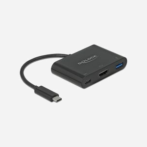 DeLOCK 64091 Station d'accueil USB 3.2 Gen 1 Type-C, HDMI, USB-A & USB-C, Power Delivery 60W, Chipset Algoltek AG6310, Windows/macOS/ChromeOS - Miniature 1