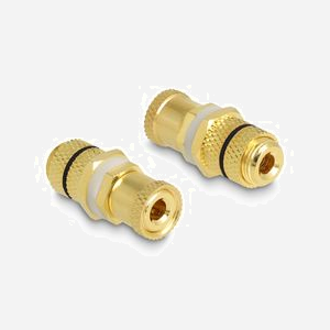 DeLOCK Adaptateur Audio 2 Bornes Femelles Binding Post Or, Montage Installation, Diamètre 9.5mm, Connecteurs Placage Or, Sachet de 2 - Miniature 1