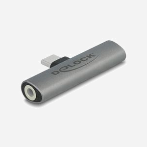 DeLOCK Adaptateur USB Type-C vers USB Type-C PD 60W + Jack 3.5mm Gris - Connecteurs USB-C Femelle/Mâle, 50x16x9mm - Ref: 64186 - Miniature 2