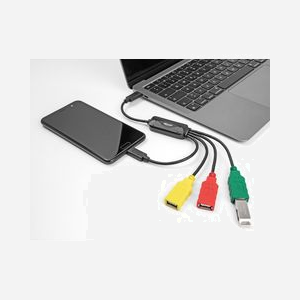 DeLOCK Câble Hub USB Type-C vers 3x USB-A Femelle + 1x USB-C Mâle, USB 2.0, 0.3m, Transfert 480 Gbit/s, Compatibilité Windows/macOS/Linux/Android - Miniature 3