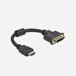 DeLOCK Adaptateur HDMI mâle vers DVI-D 24+5 femelle, 4K 30Hz, 0.2m, Noir - Connecteur HDMI-A mâle, Connecteur DVI-D femelle, Résolution max. 3840x2160