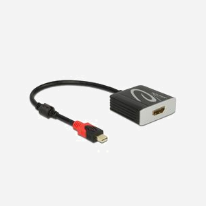 DeLOCK Adaptateur mini DisplayPort 1.4 vers HDMI 4K 60Hz HDR actif - Connecteurs mâle/femelle, câble 0.2m, 3840x2160 px, 18 Gbit/s - Miniature 1