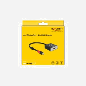 DeLOCK Adaptateur mini DisplayPort 1.4 vers HDMI 4K 60Hz HDR actif - Connecteurs mâle/femelle, câble 0.2m, 3840x2160 px, 18 Gbit/s - Miniature 2
