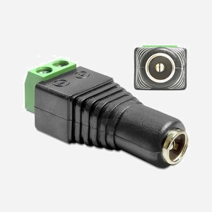 DeLOCK 65421 Adaptateur DC 2.1 x 5.5 mm Femelle vers Connecteur 2p Noir/Vert/Argent pour Alimentation et Connexions Diverses - Miniature 1
