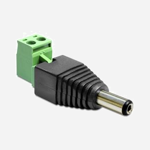 DeLOCK 65422 : Adaptateur DC 2.1 x 5.5 mm mâle vers connecteur 2p - Couleur Noir/Vert - Raccordement alimentation - Spécification technique détaillée - Miniature 2