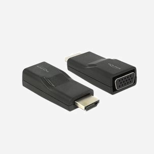 DeLOCK Adaptateur HDMI vers VGA 1920x1200 Noir (Connecteur Mâle/Femelle, Chipset CH7101, Boîtier Plastique) 65655