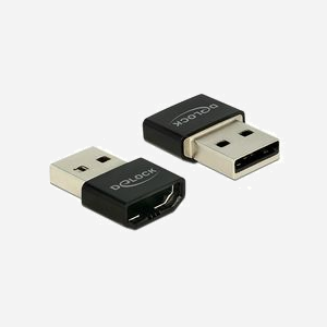 DeLOCK Adaptateur Graphique USB vers HDMI/USB-A (Noir/Argent) - 16.6x23.4x6.8mm - Conditionnement Boîte - Code SH 84733020