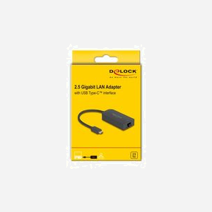 DeLOCK 66045 Adaptateur USB 5Gbps Type-A vers LAN RJ45 2.5 Gigabit - Connecteurs Mâle/Femelle - Chipset ASIX AX88279 - Câble 0.15m - Windows/macOS/Linux - Miniature 2
