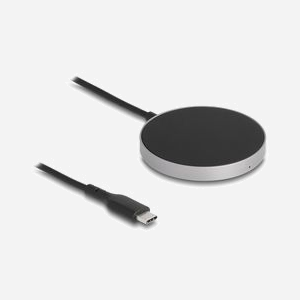 DeLOCK Chargeur Inductif 15W Noir - Plateau de Chargement sans Fil USB Compatible Smartphone/Smartwatch - 59x7x1.5mm (LxHxP) - Ref. 66467