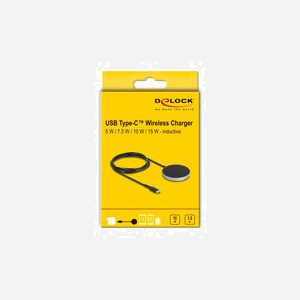 DeLOCK Chargeur Inductif 15W Noir - Plateau de Chargement sans Fil USB Compatible Smartphone/Smartwatch - 59x7x1.5mm (LxHxP) - Ref. 66467 - Miniature 4