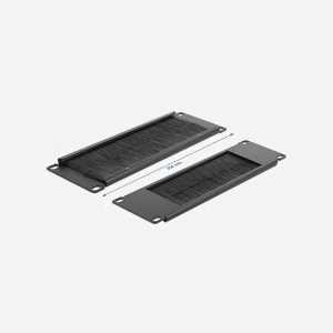 DeLOCK Panneau Passe-Câbles à Brosse 2U 10" Noir - Métal/Nylon - Largeur 88.5mm, Profondeur 25.4cm - Montage Rack 10 pouces - Miniature 2
