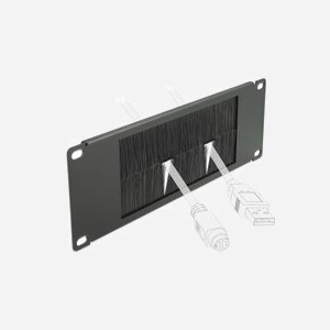 DeLOCK Panneau Passe-Câbles à Brosse 2U 10" Noir - Métal/Nylon - Largeur 88.5mm, Profondeur 25.4cm - Montage Rack 10 pouces - Miniature 3