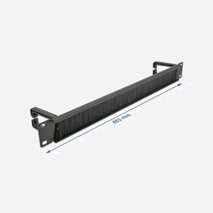 DeLOCK 66486 : Panneau de Gestion de Câbles 1U 19" avec Crochets et Brosses Anti-Poussière - Métal/Nylon - 48,3cm Profondeur - Noir - Miniature 2