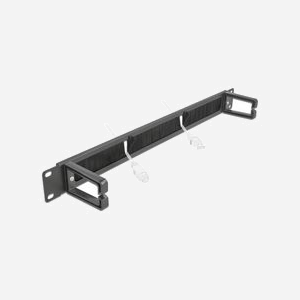 DeLOCK 66486 : Panneau de Gestion de Câbles 1U 19" avec Crochets et Brosses Anti-Poussière - Métal/Nylon - 48,3cm Profondeur - Noir - Miniature 4