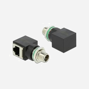 DeLOCK Adaptateur Réseau Industriel M12 8-Pin X-Codé Mâle vers RJ45 Femelle, 10 Gigabit Ethernet, -25°C à +85°C, Boîtier TPU - Miniature 1