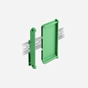 DeLOCK Support de Tableau 107mm pour Rail DIN 15/35mm, Plastique Vert, Longueur 50mm, Plage Température -10°C à 70°C, Visserie Incluse.
