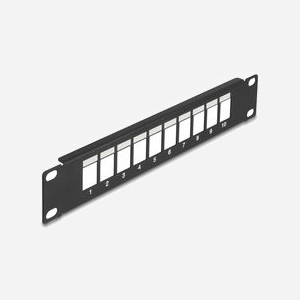 DeLOCK Panneau de Distribution Keystone 10" 1U Métal Noir 10 Ports pour Modules Keystone Standard Largeur 44mm Profondeur 254mm avec Kit de Montage