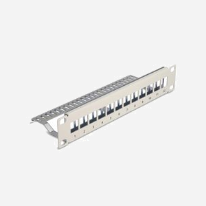 DeLOCK Panneau de Distribution Keystone 10" 1U 12 Ports Gris Métal avec Serre-Câbles (254x72x44mm) Référence 66875 - Miniature 1