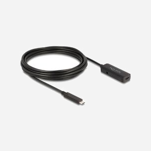 DeLOCK 80028 Câble USB 3.2 Gen 2 (3.1 Gen 2) USB-C Mâle / USB-C Femelle 5m Noir - 10 Gbit/s, 5V/2A, AWG 24/30, Diamètre 4.8mm - Miniature 1