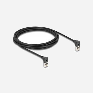 Câble réseau DeLOCK Cat.6A S/FTP 3m noir, RJ45 mâle coudé 90° (haut/haut), AWG30, LSZH, Ø 4.5mm, réf. 80283