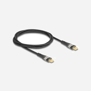 DeLOCK Câble USB 2.0 Type-C mâle à mâle 1m, PD 3.0 100W, 20V/5A, AWG 28/21, LED bleue, Data 480 Mbit/s