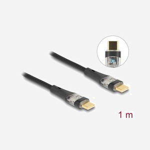 DeLOCK Câble USB 2.0 Type-C mâle à mâle 1m, PD 3.0 100W, 20V/5A, AWG 28/21, LED bleue, Data 480 Mbit/s - Miniature 2