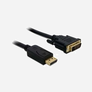 DeLOCK Câble DisplayPort vers DVI-D 2m Mâle/Mâle Réf. 82591 - Connecteurs DisplayPort et DVI 24+1 St/St - Code SH: 84733080 - Miniature 1