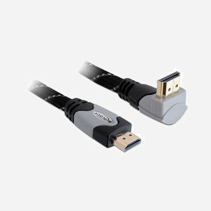 Câble DeLOCK HDMI 1.4 High Speed 1m, connecteurs Type A (Standard) mâle/mâle, contacts plaqués or, résolution 4096x2160, débit 10.2 Gbit/s, noir et gris