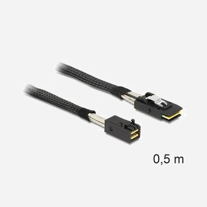 DeLOCK 83388 - Câble SAS 0.5m - Mini SAS HD x 4 SFF 8643 vers Mini SAS x 4 36 Pin SFF 8087 - Mâle/Mâle - Noir