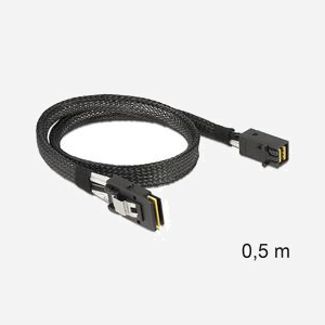 DeLOCK 83388 - Câble SAS 0.5m - Mini SAS HD x 4 SFF 8643 vers Mini SAS x 4 36 Pin SFF 8087 - Mâle/Mâle - Noir - Miniature 2