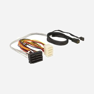 DeLOCK 83390 : Câble SAS 0.5m - Connecteur 1 : Mini SAS HD x4 SFF 8643 - Connecteur 2 : 4x SAS 29p SFF 8482 - Genre : Mâle/Femelle - Multicolore