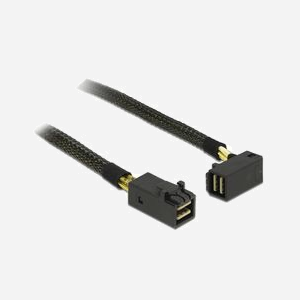 DeLOCK Câble SAS 83621 - Mini SAS HD SFF-8643 Mâle/Mâle 0.5m Noir - Connectique interne pour contrôleur et fond de panier