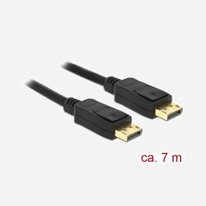 DeLOCK 84860 - Câble DisplayPort 1.2 Mâle/Mâle 7m Noir - 3840x2160 (4K) 60Hz - Cuivre AWG28/30 - Triple Blindage - 21.6 Gbit/s