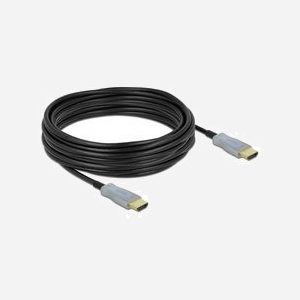 DeLOCK Câble Optique Actif HDMI 2.0 4K 60Hz 10m - Connecteurs Type A Mâle, HDCP 1.4/2.2, 18 Gbit/s, HDR, Fibre Optique, Diamètre 5.4mm - Réf. 85010