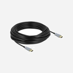 DeLOCK Câble Optique Actif HDMI 2.0 4K 60Hz 25m, Connecteurs Type A Mâle, HDCP 1.4/2.2, 18 Gbit/s, HDR, Fibre Optique, Diamètre 5.4mm