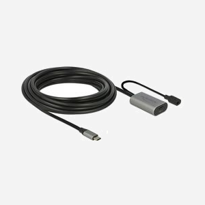 DeLOCK 85392 : Câble d'extension USB-C 3.2 Gen 1 (3.1 Gen 1) Actif, 5m, Alimentation Externe Optionnelle, AWG 22/28, Noir/Gris - Miniature 2