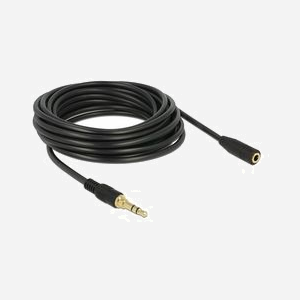 DeLOCK 85590 Câble Audio 5m 3.5mm Mâle/Femelle Noir, Connecteurs Plaqué Or, AWG24, Conditionnement Sachet, Connecteurs Droit - Miniature 2