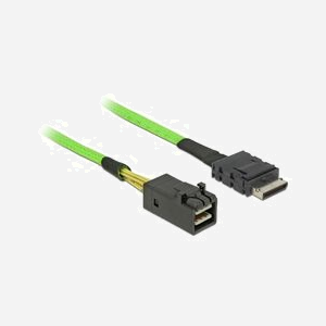 DeLOCK 85694 Câble SAS 0.5m SFF-8611 vers SFF-8643 Mâle/Mâle Vert, AWG 34