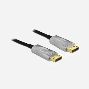 DeLOCK 85885 Câble DisplayPort 1.4 Mâle/Mâle 10m Noir, contacts or, 7680x4320 30Hz, 32.4 Gbit/s, Diamètre 5.4mm