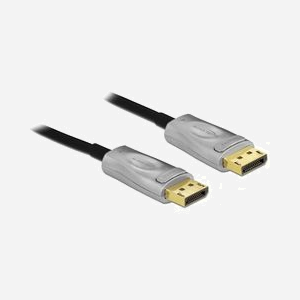 Câble DisplayPort 1.4 DeLOCK 85888 25m Noir, résolution 7680x4320, connecteurs mâles plaqués or, débit 32.4 Gbit/s, diamètre 5.4mm