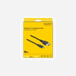 DeLOCK Câble USB Type-C vers DisplayPort 8K 60Hz - 1.5m - DP Alt Mode - 7680x4320 - 32.4 Gbps - HDCP 1.4/2.2 - HDR - Connecteurs plaqués or - Miniature 2