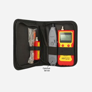 Testeur de câbles DeLOCK 86108 - BNC, RJ-12, RJ-45, USB - Écran LED, 9V - Dimensions 80x32x185mm - Jaune/Rouge - Sans piles - Miniature 4