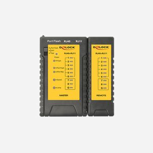 DeLOCK 86407 Testeur de câble réseau RJ-45/RJ-12 - Test de transmission - Alimentation 9V - Dimensions 96x104x27mm - Housse de rangement incluse - Miniature 3