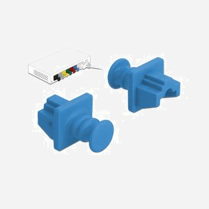 DeLOCK 86509 : Kit de 10 caches anti-poussière bleus pour port RJ-45 en plastique (18x21x14mm) - Compatible commutateur réseau. - Miniature 2