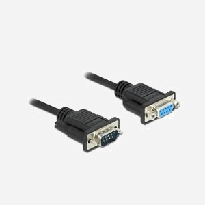 DeLOCK Câble Serial RS-232 Sub-D9 Mâle vers Femelle 5m - PVC Noir - Connecteurs Mini D-Sub9 - Rallonge RS232 pour Modem, Imprimante, Instruments - Miniature 1