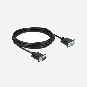 DeLOCK Câble Serial RS-232 Sub-D9 Mâle vers Femelle 5m - PVC Noir - Connecteurs Mini D-Sub9 - Rallonge RS232 pour Modem, Imprimante, Instruments - Miniature 2