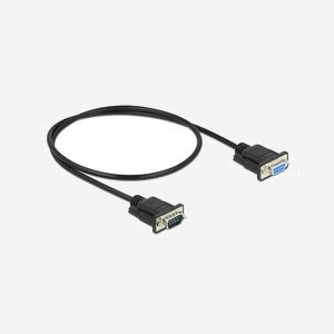 DeLOCK Câble Serial RS-232 9-Pin Mâle vers Femelle 0.5m - Rallonge RS232 Standard - Connecteurs Mini D-Sub9 - Noir - Ref. 86613 - Miniature 1